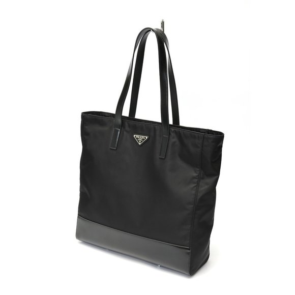 PRADA Re-Nylon Tote Bag 2VG071 Nylon Glass Leather Black S-158729 - Picture 1 of 7
